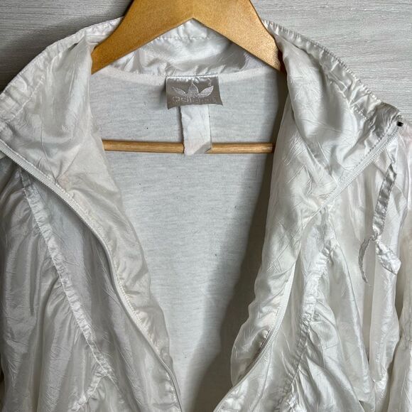 Vintage Adidas White Full Zip Track Jacket Mock Neck Sportswear - Picture 6 of 12